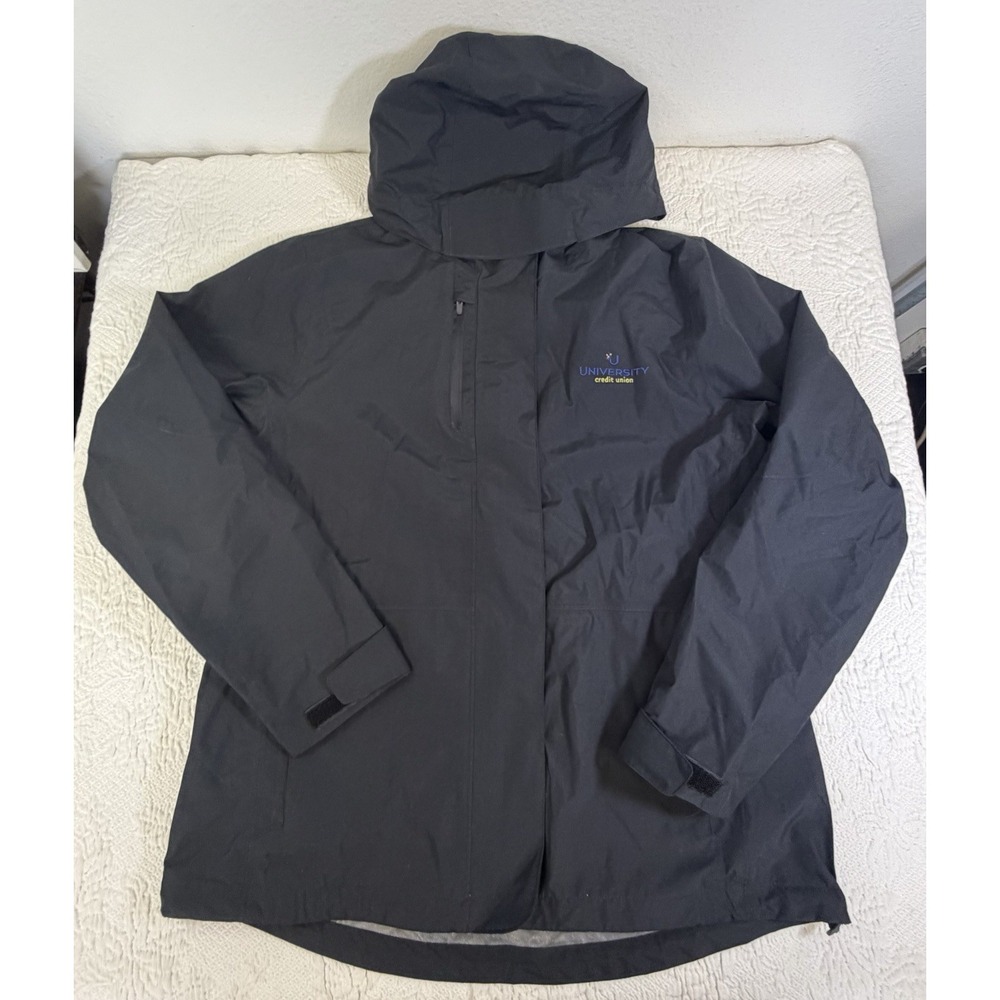 Lands End The Outfitters Outrigger Rain Jacket Hooded Windbreaker Black Men's L